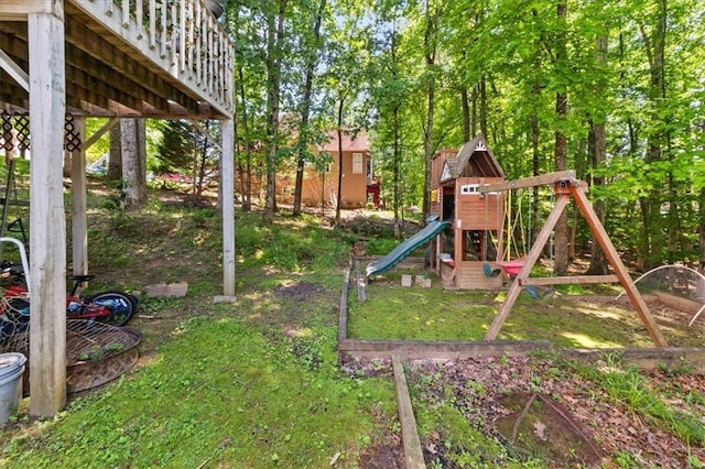 858 Red Rock Ct, Suwanee, GA 30024 - view of green lawn with a playground