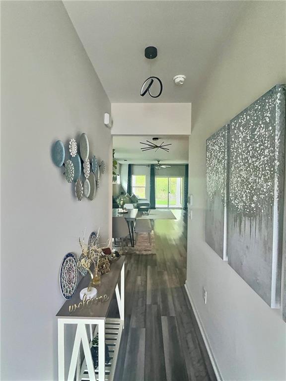 283 Wells Cir, Canton, GA 30114 - corridor with wood finished floors