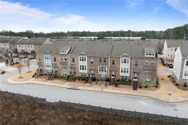 bird's eye view with a residential view