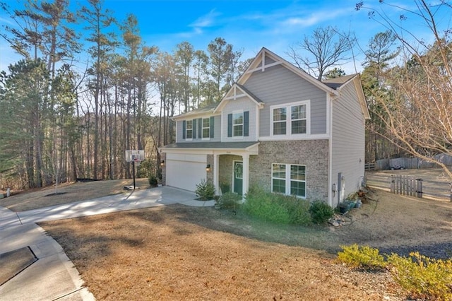 view of front of property featuring a garage