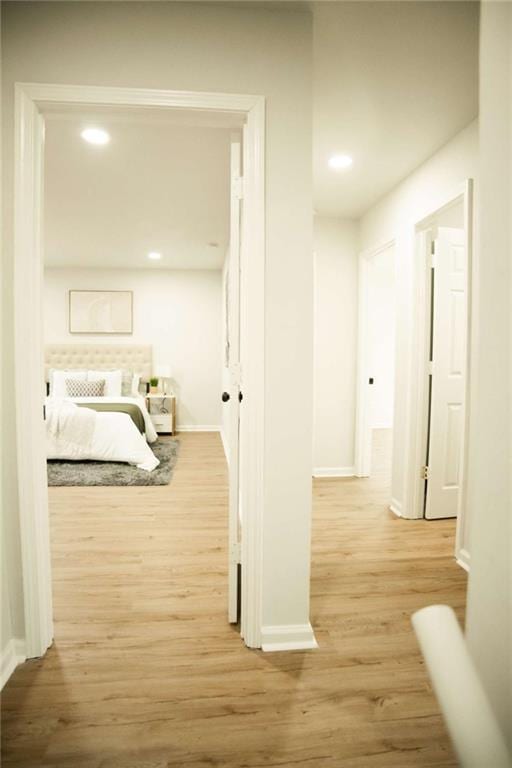 hall featuring light hardwood / wood-style flooring