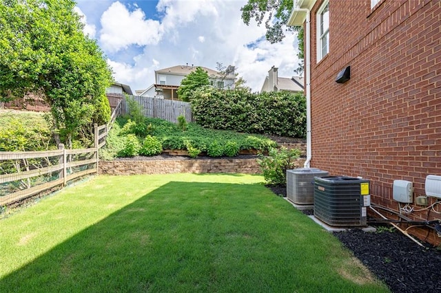 view of yard featuring cooling unit