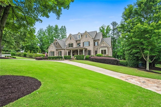 771 Tate Overlook, Marietta, GA 30064 - view of front of home with stone siding and a front yard