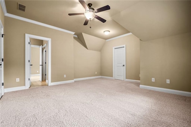 771 Tate Overlook, Marietta, GA 30064 - bonus room with a ceiling fan, light colored carpet, vaulted ceiling, and baseboards