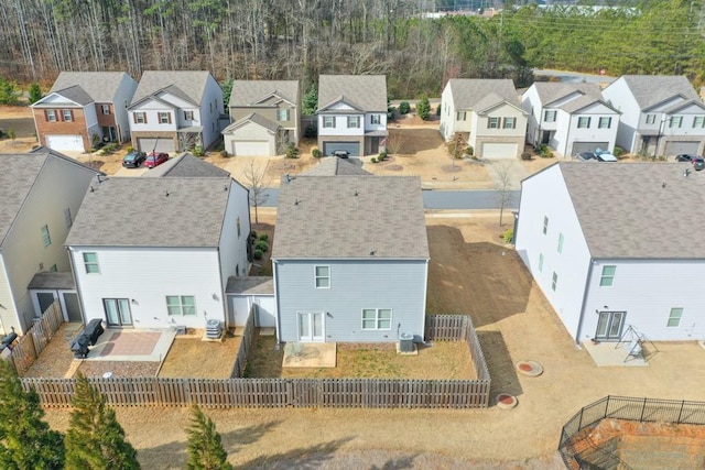 drone / aerial view with a residential view