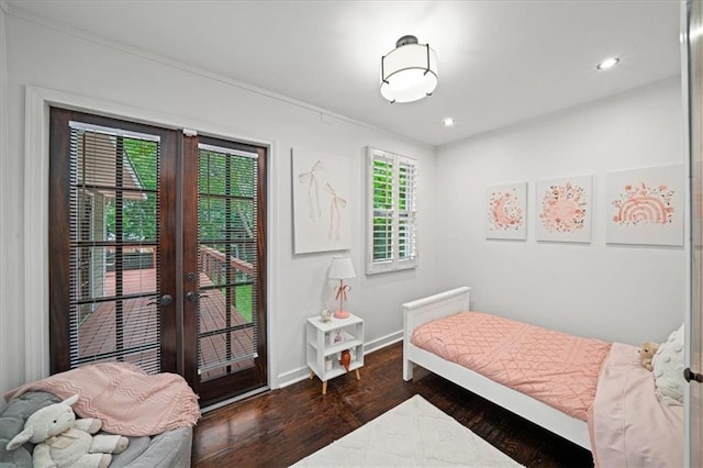 1734 8th St, Brookhaven, GA 30341 - bedroom featuring wood finished floors, recessed lighting, and french doors
