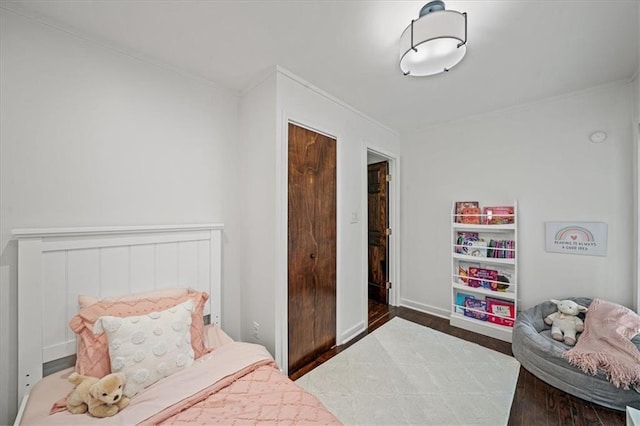 1734 8th St, Brookhaven, GA 30341 - bedroom with crown molding, wood finished floors, and wainscoting