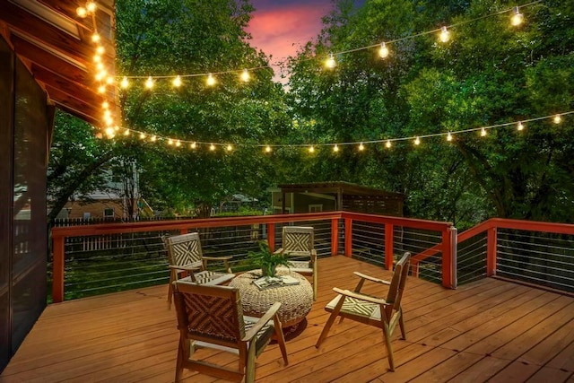 1734 8th St, Brookhaven, GA 30341 - view of deck at dusk