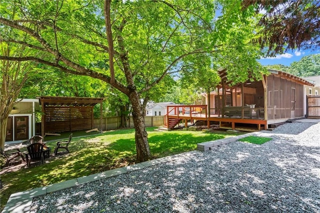 1734 8th St, Brookhaven, GA 30341 - fenced backyard featuring a wooden deck