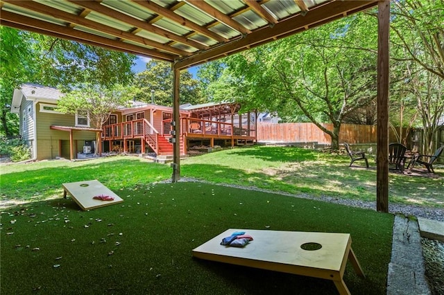 1734 8th St, Brookhaven, GA 30341 - view of yard featuring a deck and stairway