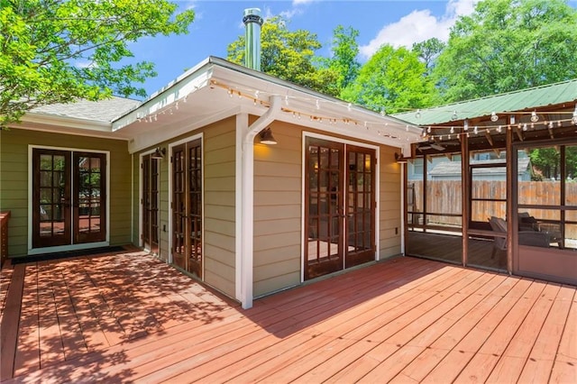 1734 8th St, Brookhaven, GA 30341 - wooden deck with french doors