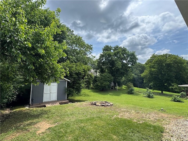 3905 Hunt Dr SE, Gainesville, GA 30507 - view of green lawn with a storage shed