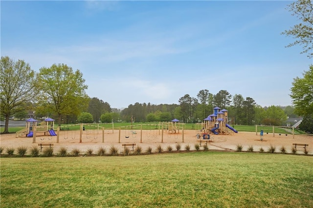 community playground featuring a yard