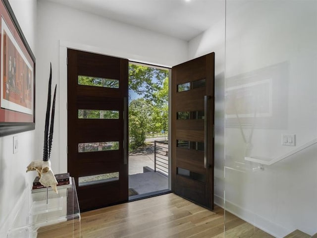 entryway featuring light wood-type flooring