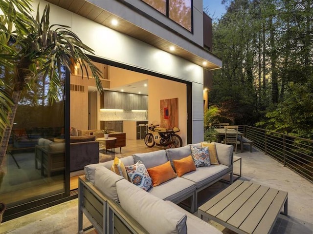 view of patio with an outdoor living space