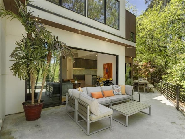 view of patio featuring an outdoor living space