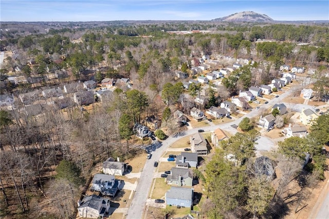 birds eye view of property featuring a residential view and a mountain view