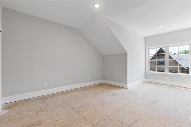 bonus room with lofted ceiling