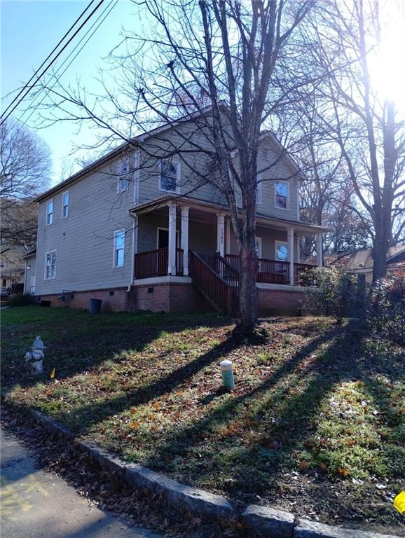 view of front of home with covered porch