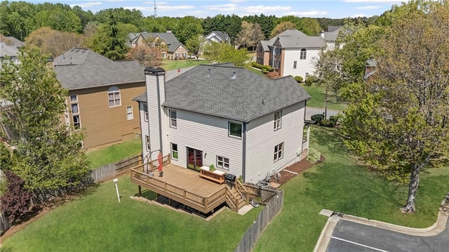 drone / aerial view with a residential view