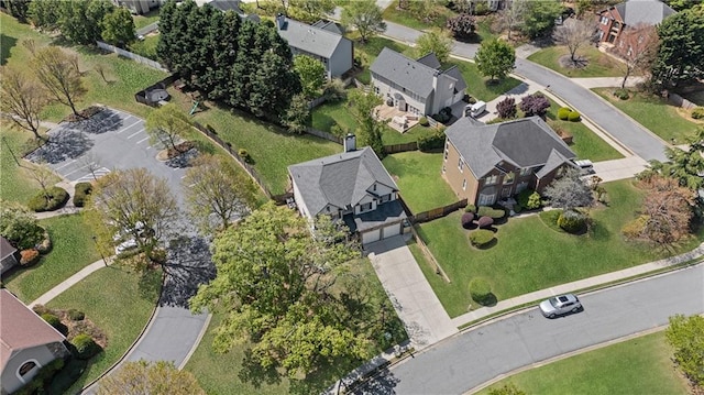 aerial view with a residential view