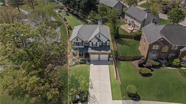 aerial view with a residential view