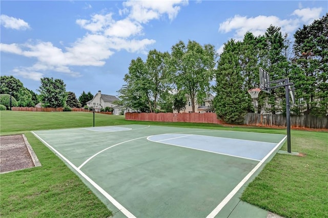 view of sport court with fence and community basketball court