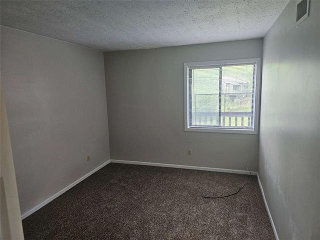 spare room with carpet flooring and a textured ceiling