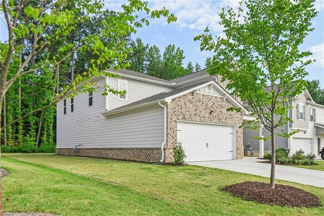 view of property exterior featuring a lawn