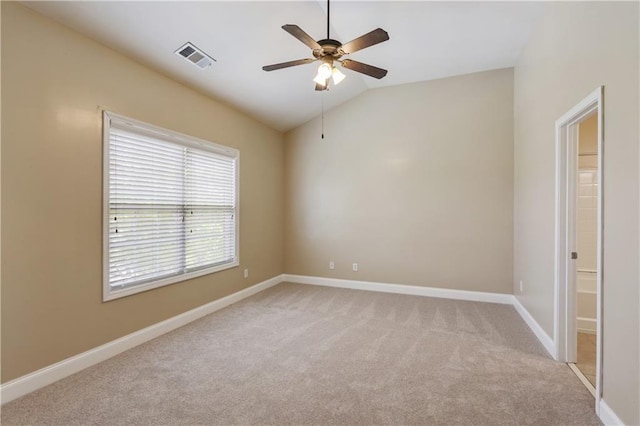 5060 Windcrest Ln, Alpharetta, GA 30022 - empty room featuring light colored carpet, a ceiling fan, and lofted ceiling