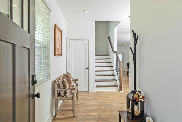 1433 Halpern Ln, Kennesaw, GA 30144 - foyer with stairway and light wood-type flooring