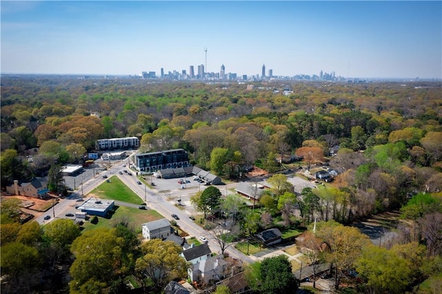 bird's eye view featuring a city view