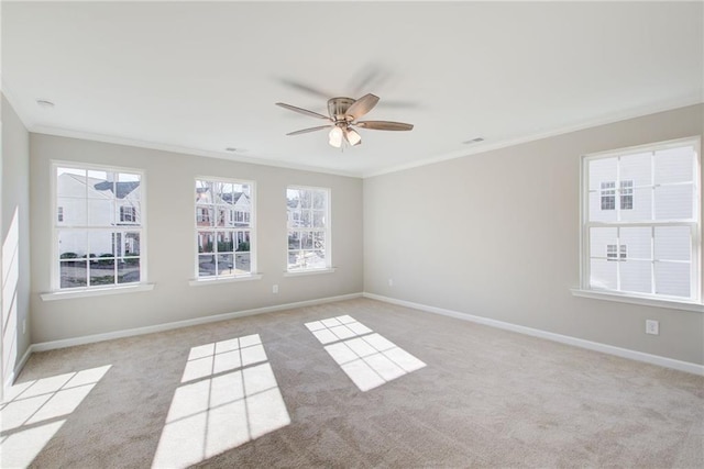 93 Portico Pl, Newnan, GA 30265 - empty room with crown molding, carpet flooring, and ceiling fan