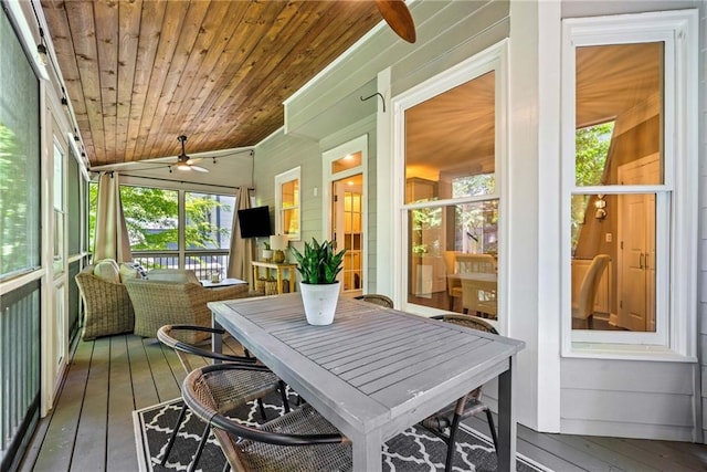 3232 Cates Ave NE, Brookhaven, GA 30319 - sunroom / solarium with ceiling fan, plenty of natural light, and lofted ceiling