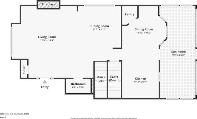 3232 Cates Ave NE, Brookhaven, GA 30319 - room layout