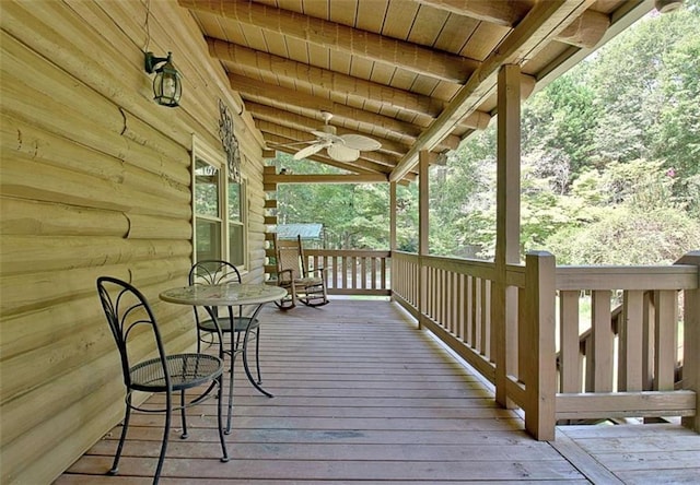 deck with ceiling fan