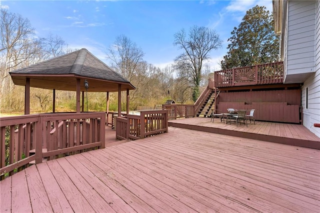 deck featuring a gazebo