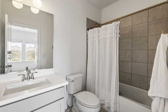 828 Chestnut Pl, Milton, GA 30004 - full bathroom with vanity, toilet, and shower / bath combo with shower curtain