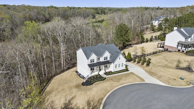 828 Chestnut Pl, Milton, GA 30004 - aerial view of property and surrounding area featuring a heavily wooded area