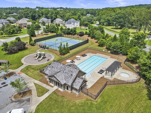 828 Chestnut Pl, Milton, GA 30004 - aerial view of a pool area