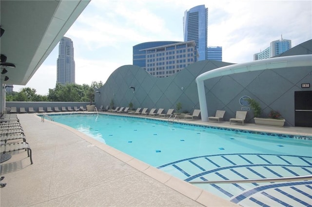 view of pool with a patio area