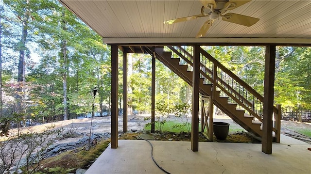 view of patio with ceiling fan