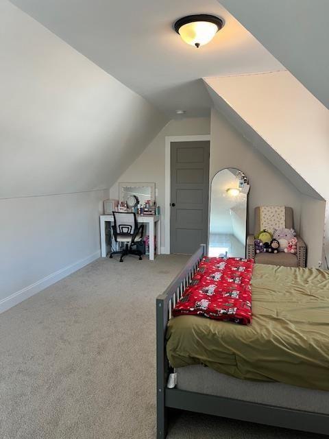 224 Crest Creek Way, Villa Rica, GA 30180 - carpeted bedroom with lofted ceiling and an office area
