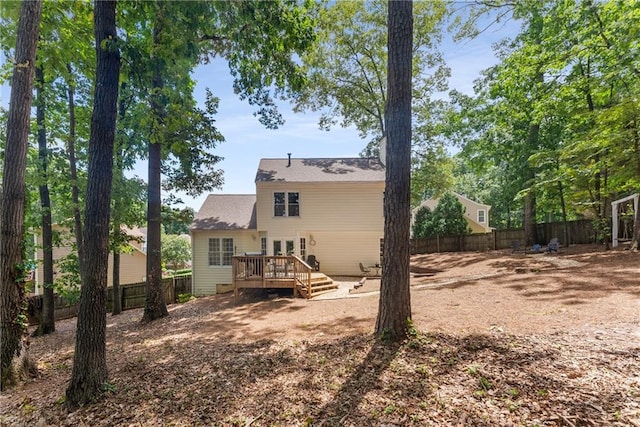 4816 Morning Chase NW, Acworth, GA 30102 - back of property featuring a wooden deck and a fenced backyard