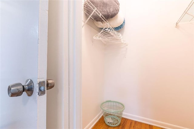 spacious closet with wood finished floors