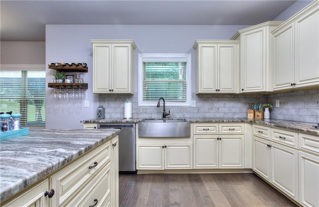 116 Chorley Run, Ellenwood, GA 30294 - kitchen with stainless steel dishwasher, healthy amount of natural light, and light stone counters