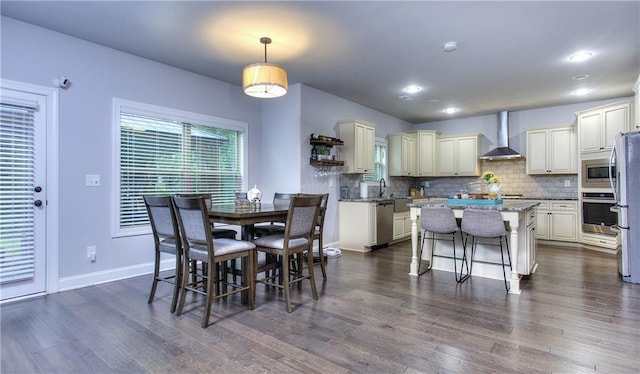 116 Chorley Run, Ellenwood, GA 30294 - dining space featuring dark wood-style floors and recessed lighting