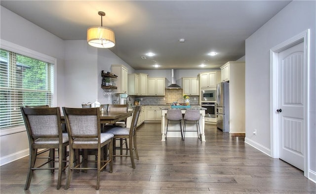 116 Chorley Run, Ellenwood, GA 30294 - dining room with dark wood-style flooring and recessed lighting
