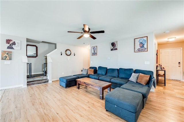 1574 Leonard St, Hampton, GA 30228 - living room with ceiling fan and light wood-type flooring