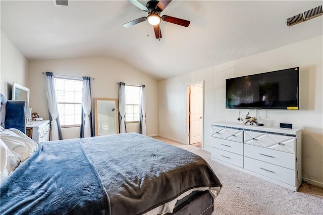 1574 Leonard St, Hampton, GA 30228 - bedroom with vaulted ceiling, light colored carpet, and ceiling fan